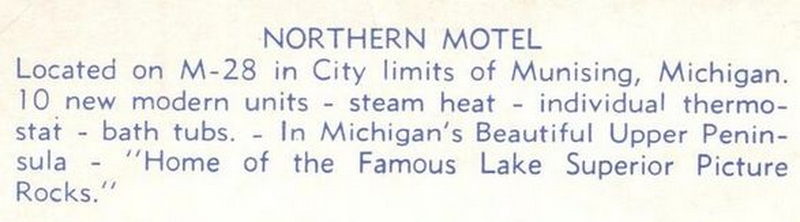 Northern Motel - Vintage Postcard Back
